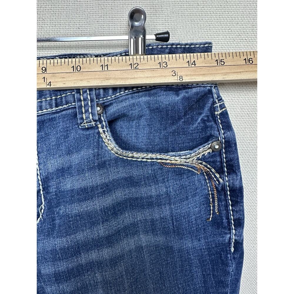 Rhythm in Blues Jeans Women's Size 6 Short Flap Pockets Straight Leg Top Stitch - Picture 10 of 16